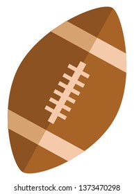 Una bola elongada de color marrón elípsoidal utilizada en el dibujo o ilustración del color vectorial del fútbol de rugby 