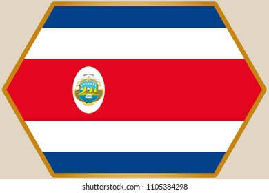 An elongated Hexagon with the Flag of Costa Rica