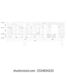 elongated section of the room for interior design