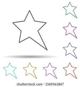 Elongated star multi color icon. Simple thin line, outline vector of stars icons for ui and ux, website or mobile application