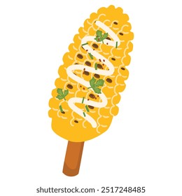 Elote Mexican Street Corn Illustration