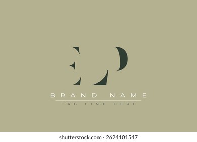 ELP abstract letter logo design. This logo is designed by three abstract letters.