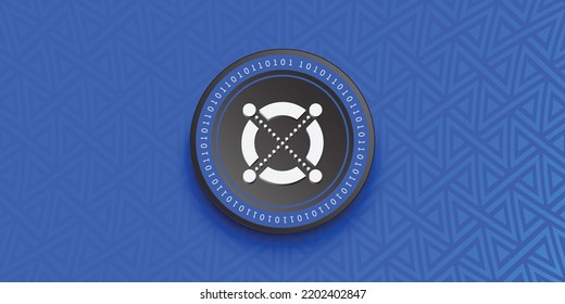 Elrond (EGLD) crypto coin token vector illustration. Virtual currency symbol banner and background