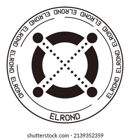 Elrond EGLD cryptocurrency vector symbol. Blockchain currency flat logo on white background vector illustration.