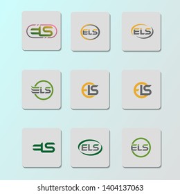 Els Logo set, Editable, 9 in 1