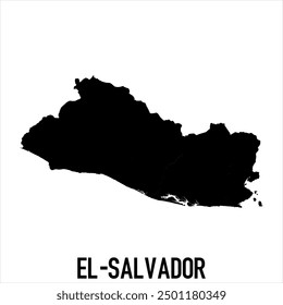 El-Salvador Map - black World Map International vector template with High detailed isolated on white background - Vector