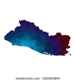 ElSalvador map - Colorful Polygonal map of ElSalvador rumpled triangular low poly style gradient graphic background , Vector illustration eps 10.