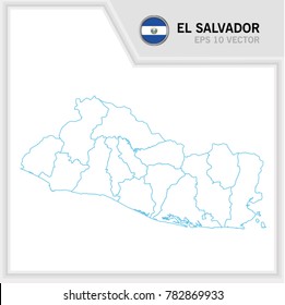 ElSalvador map and flag in white background
