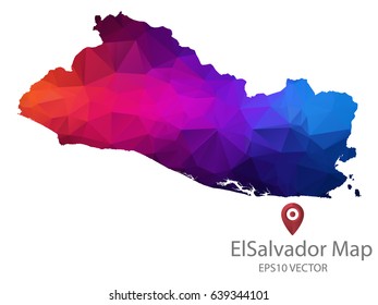 elSalvador map polygon colorful vector eps10