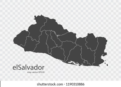 elSalvador map vector, isolated on transparent background