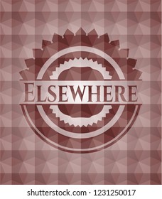 Elsewhere red badge with geometric pattern. Seamless.