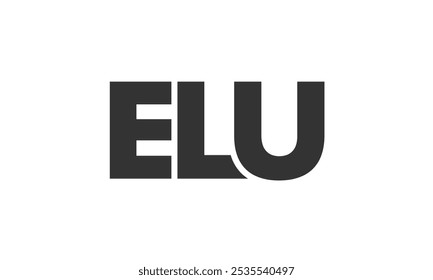 ELU logo design template with strong and modern bold text. Initial based vector logotype featuring simple and minimal typography. Trendy company identity ideal for businesses brand presence.