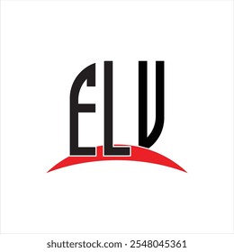 ELV letter logo design with white background in illustrator, vector logo modern alphabet font