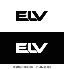 ELV logo. E L V design. White ELV letter. ELV, E L V letter logo design. Initial letter ELV linked circle uppercase monogram logo. E L V letter logo vector design. 