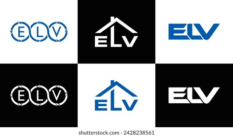 ELV logo. E L V design. White ELV letter. ELV, E L V letter logo design. Initial letter ELV linked circle uppercase monogram logo. E L V letter logo vector design. Most Recent, Featured,