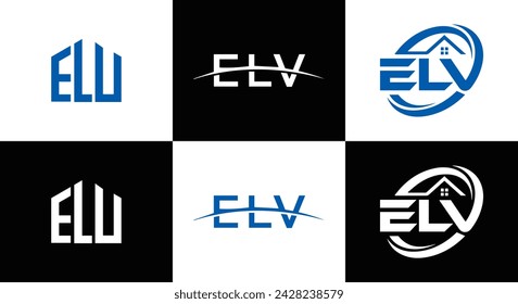 ELV logo. E L V design. White ELV letter. ELV, E L V letter logo design. Initial letter ELV linked circle uppercase monogram logo. E L V letter logo vector design. Most Recent, Featured,