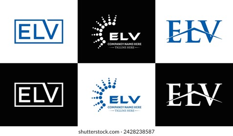 ELV logo. E L V design. White ELV letter. ELV, E L V letter logo design. Initial letter ELV linked circle uppercase monogram logo. E L V letter logo vector design. Most Recent, Featured,