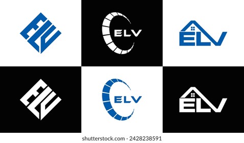 ELV logo. E L V design. White ELV letter. ELV, E L V letter logo design. Initial letter ELV linked circle uppercase monogram logo. E L V letter logo vector design. Most Recent, Featured,