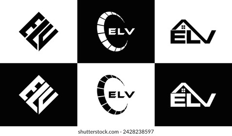 ELV logo. E L V design. White ELV letter. ELV, E L V letter logo design. Initial letter ELV linked circle uppercase monogram logo. E L V letter logo vector design. Most Recent, Featured,