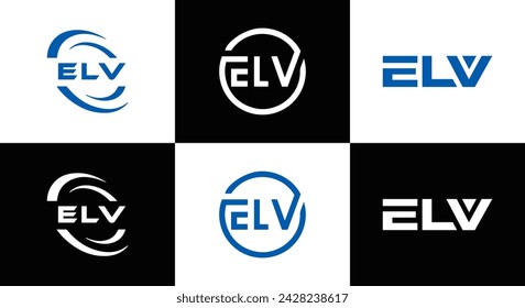 ELV logo. E L V design. White ELV letter. ELV, E L V letter logo design. Initial letter ELV linked circle uppercase monogram logo. E L V letter logo vector design. Most Recent, Featured,