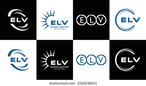 ELV logo. E L V design. White ELV letter. ELV, E L V letter logo design. Initial letter ELV linked circle uppercase monogram logo. E L V letter logo vector design. Most Recent, Featured,