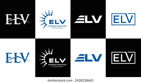 ELV logo. E L V design. White ELV letter. ELV, E L V letter logo design. Initial letter ELV linked circle uppercase monogram logo. E L V letter logo vector design. Most Recent, Featured,