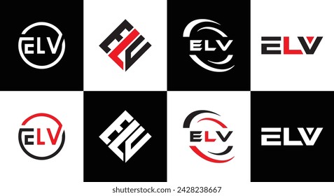 ELV logo. E L V design. White ELV letter. ELV, E L V letter logo design. Initial letter ELV linked circle uppercase monogram logo. E L V letter logo vector design. Most Recent, Featured,