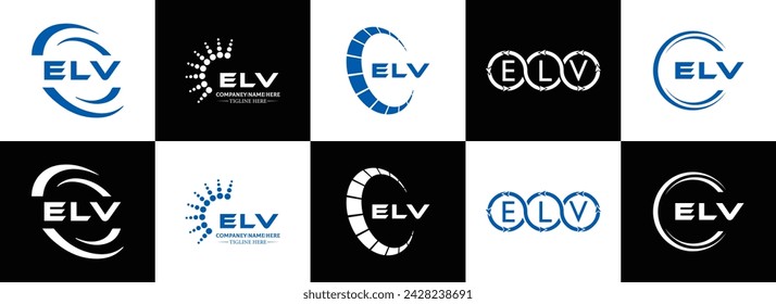 ELV logo. E L V design. White ELV letter. ELV, E L V letter logo design. Initial letter ELV linked circle uppercase monogram logo. E L V letter logo vector design. top , Most Recent, Featured,