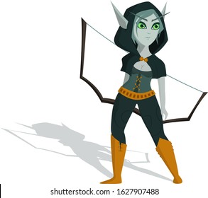 Elven archer in the hood