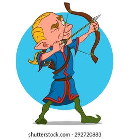 elven archer. Vector illustration.