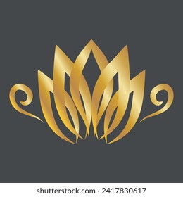Elven golden crown. Vector on grey background