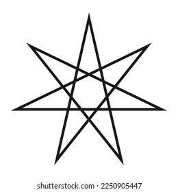 Elven star symbol. Neo pagan Heptagram vector illustration