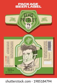 etiqueta de cerveza de paquete elvis para etiqueta, diseño de paquete de etiqueta de cerveza y adhesivo 