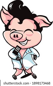 Elvis Pig Illustrator dance style