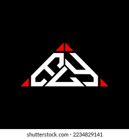 ELY letter logo creative design with vector graphic, ELY simple and modern logo in round triangle shape.