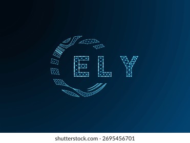 Diseño de Vector de logotipo de letra poli ELY baja. Diseño de logotipo de poliéster inferior ELY. Diseño único del logotipo de poliéster bajo de ELY.