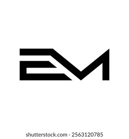 em abstract alphabet font initial simple vector logo design