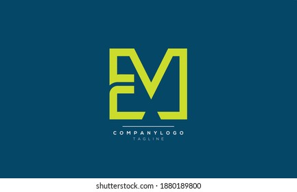 EM Abstract initial monogram letter alphabet logo design