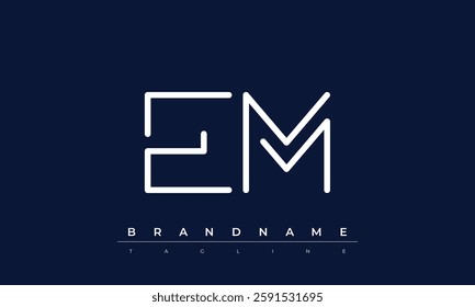 EM Abstract letter logo. This logo icon incorporate with abstract shape in the creative way