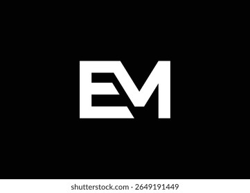 EM, Monograma de logotipo de letras abstratas