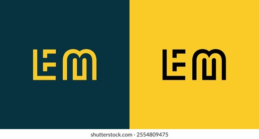 EM abstract minimalist letters Logo Monogram. It is a minimalist logo, this logo is made by combining two letters