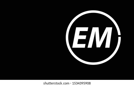EM abstract vector logo monogram template