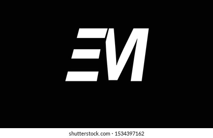 EM abstract vector logo monogram template