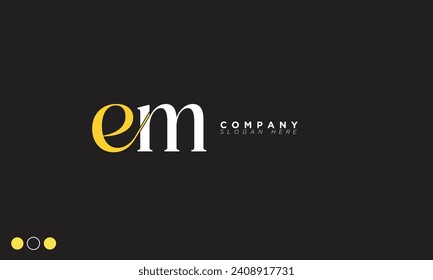 EM Alphabet letters Initials Monogram logo ME, E and M