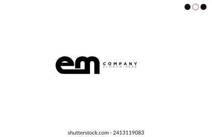 EM Alphabet letters Initials Monogram logo ME, E and M