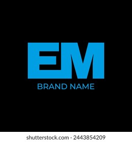 EM bold letter initial logo design vector