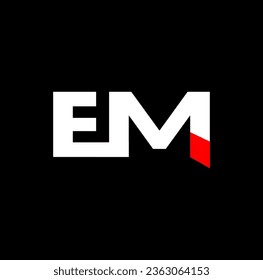 EM brand name typography monogram.