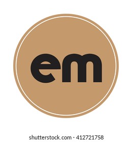 em brown letters ,abstract background logo, design identity in circle, alphabet letter