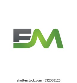 EM company linked letter logo green