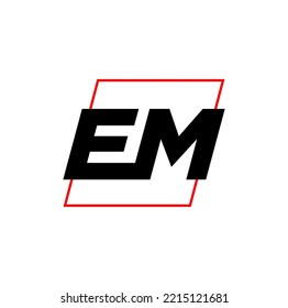 EM company name initial letter monogram. EM vector symbol.